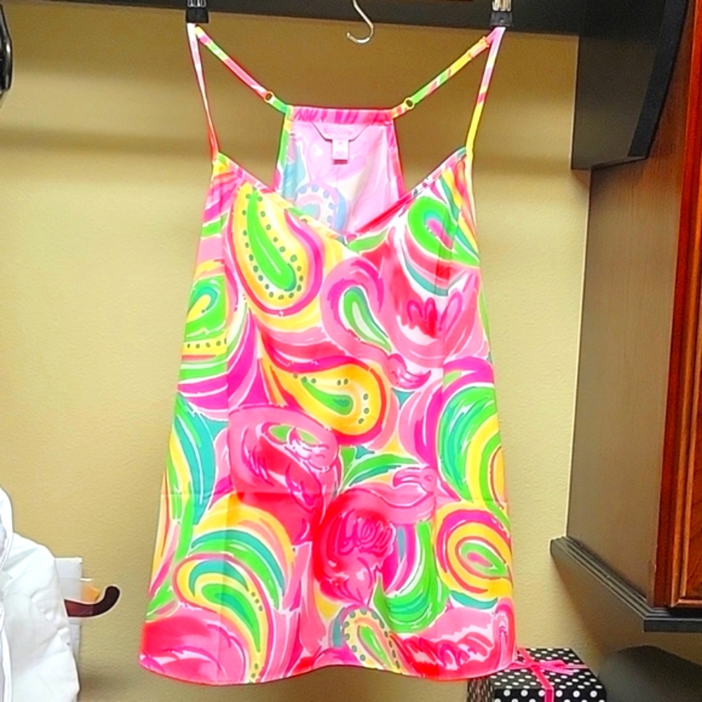 Lilly Pulitzer Johanna Silk Blouse tank Medium